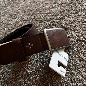 Sun Stone Brown Belt Casual Leather Buckle Accent‎ Size Small 30-32